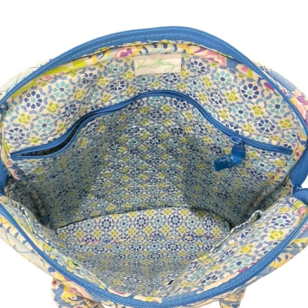 Vera Bradley Retired Capri Blue Large Quilted Paisley Shoulder Tote Bag - Picture 10 of 12